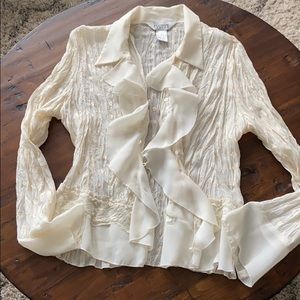 Allison Taylor size L gorgeous cream color blouse